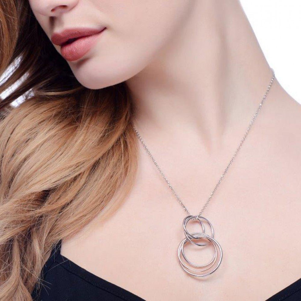 Sterling Silver & Rose Gold Vermeil 2 Tier Circle Necklace - Samuel Perry
