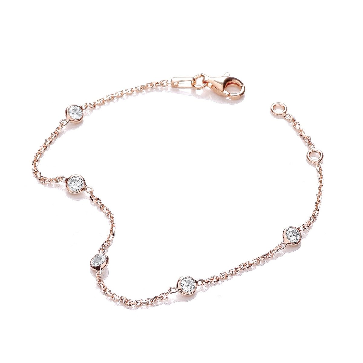 Sterling Silver & Rose Gold Vermeil Rubover CZ Bracelet - Samuel Perry