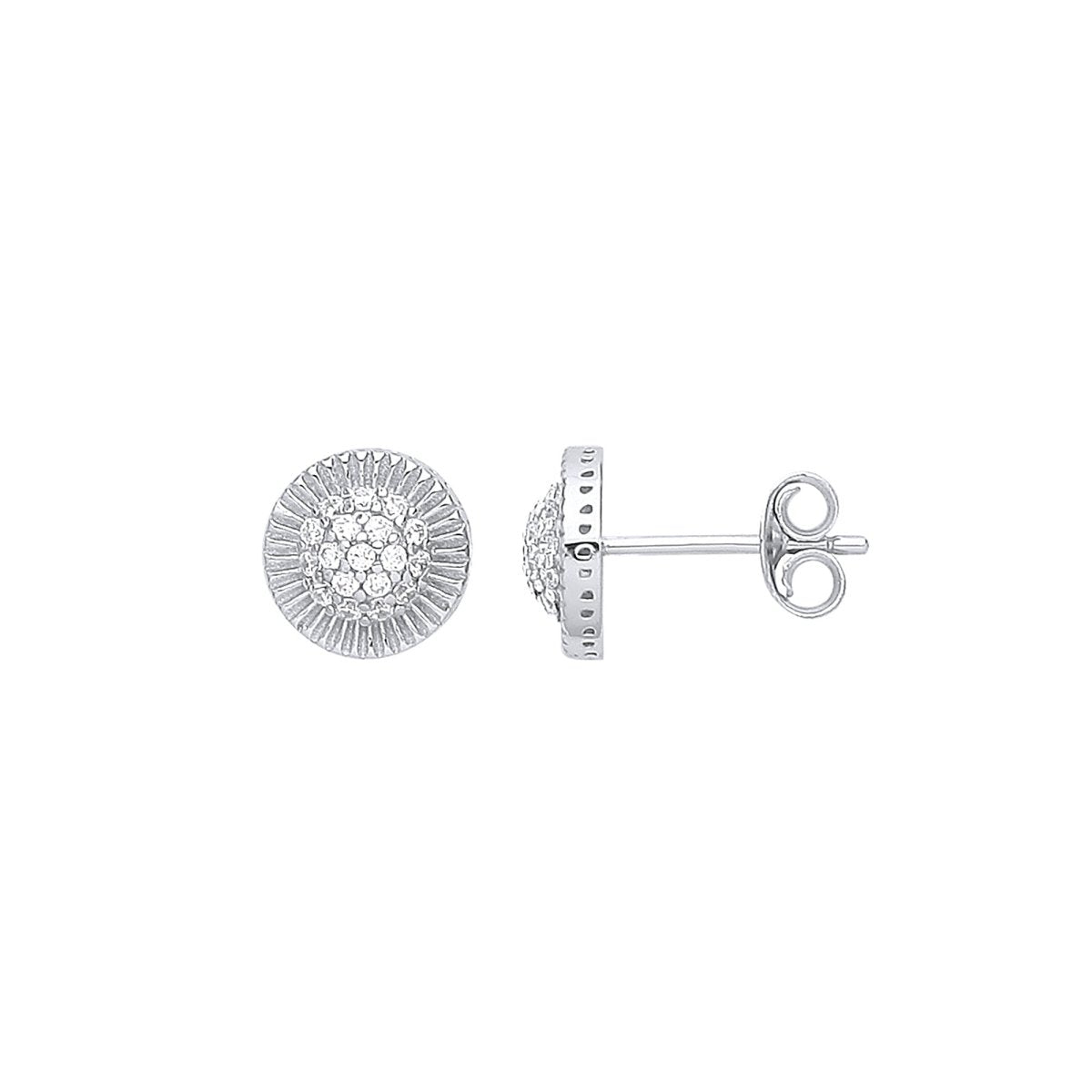 Sterling Silver Round 8.0mm Stud CZ Earrings - Samuel Perry