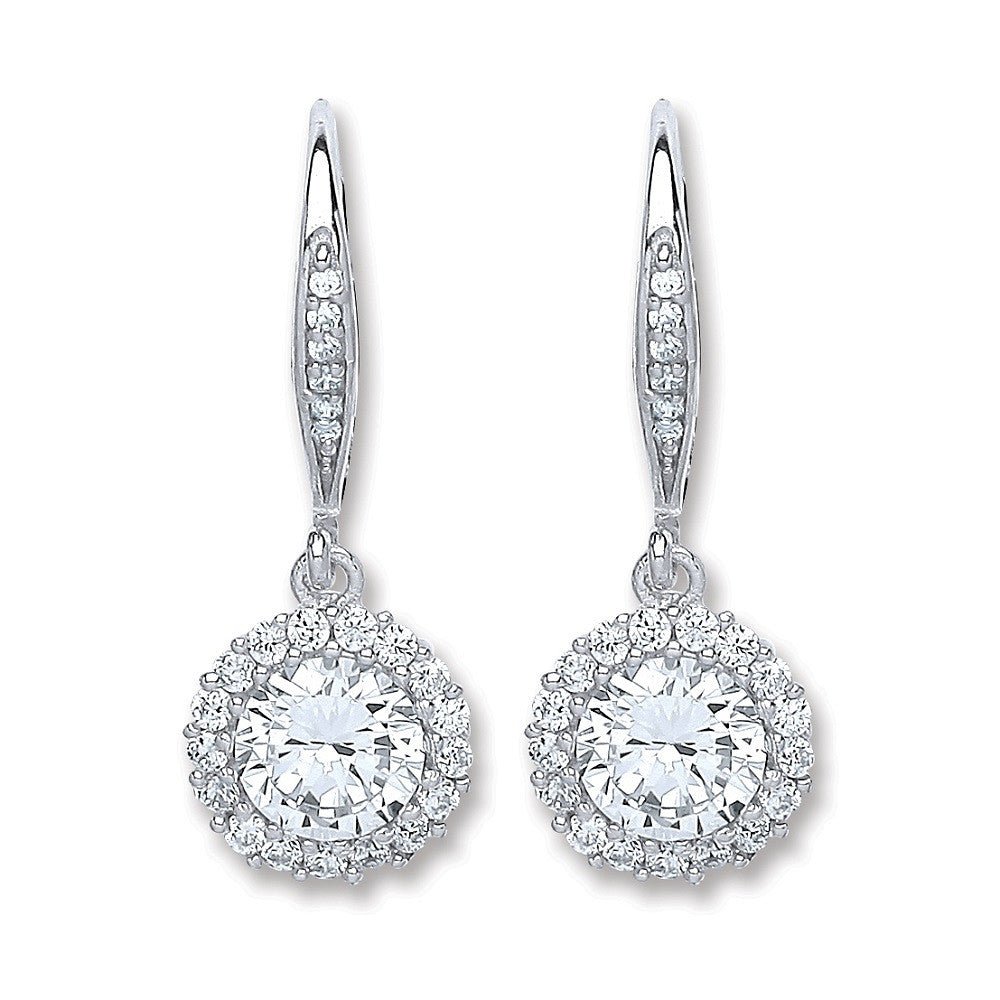 Sterling Silver Round CZ Earrings - Samuel Perry