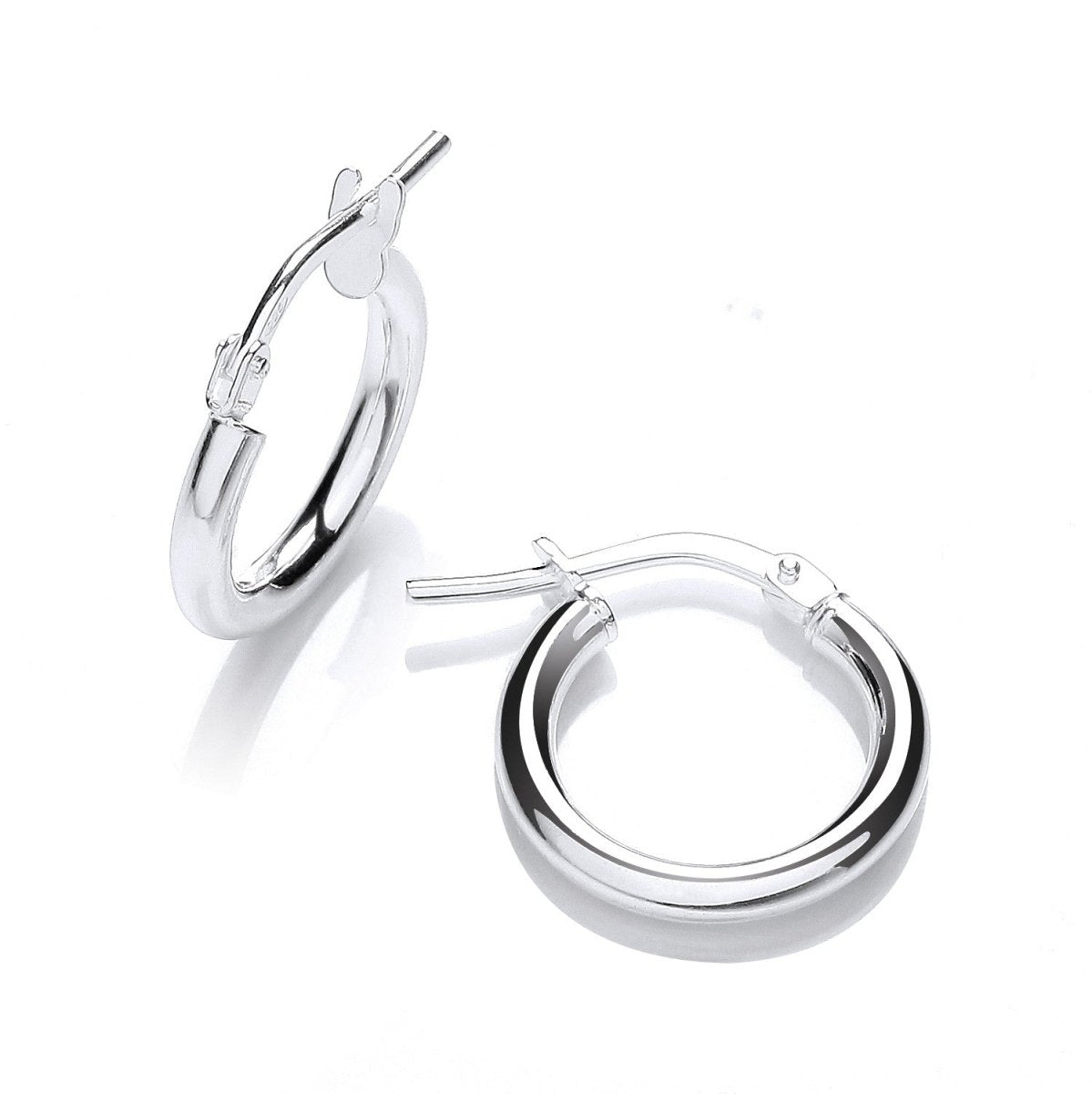 Sterling Silver Round Tube Hoop - Samuel Perry