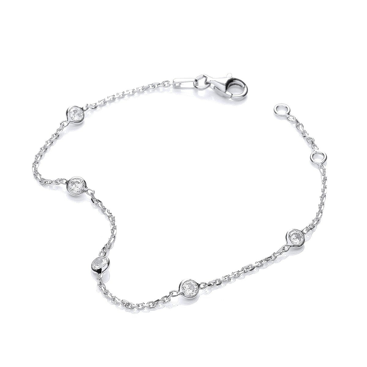 Sterling Silver Rubover CZ Bracelet - Samuel Perry