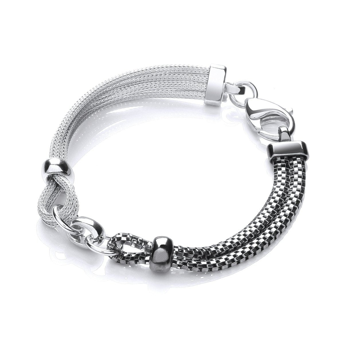 Sterling Silver & Ruthenium Mesh Bracelet - Samuel Perry