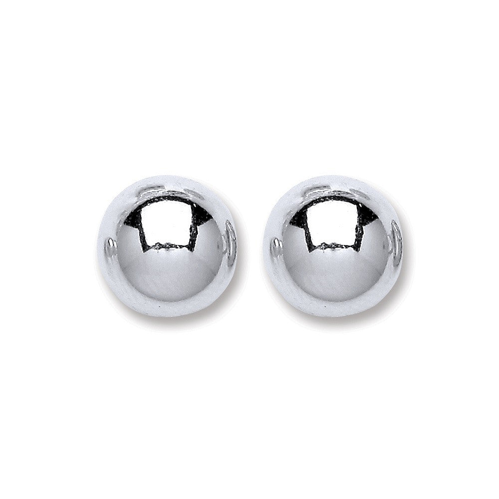 Sterling Silver Sleek Ball Stud 10mm Earrings - Samuel Perry
