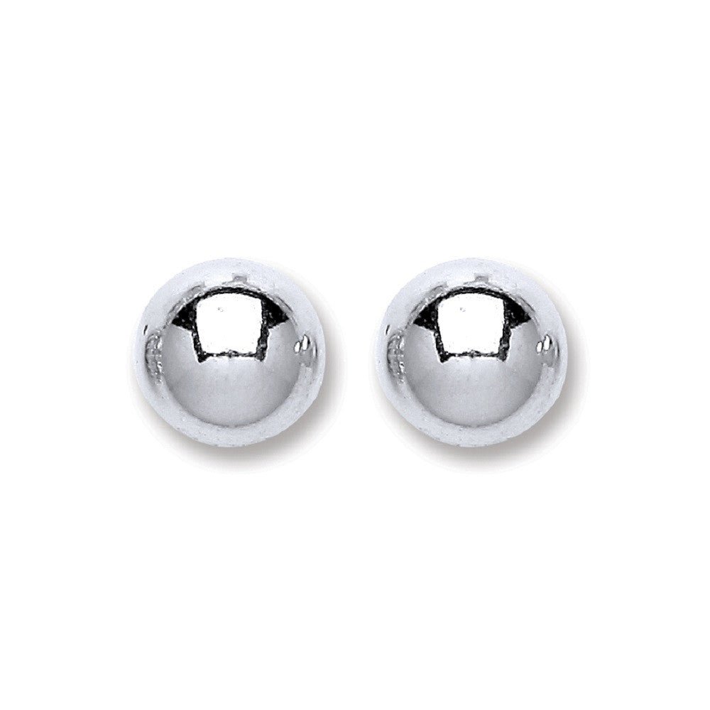 Sterling Silver Sleek Ball Stud 8mm Earrings - Samuel Perry