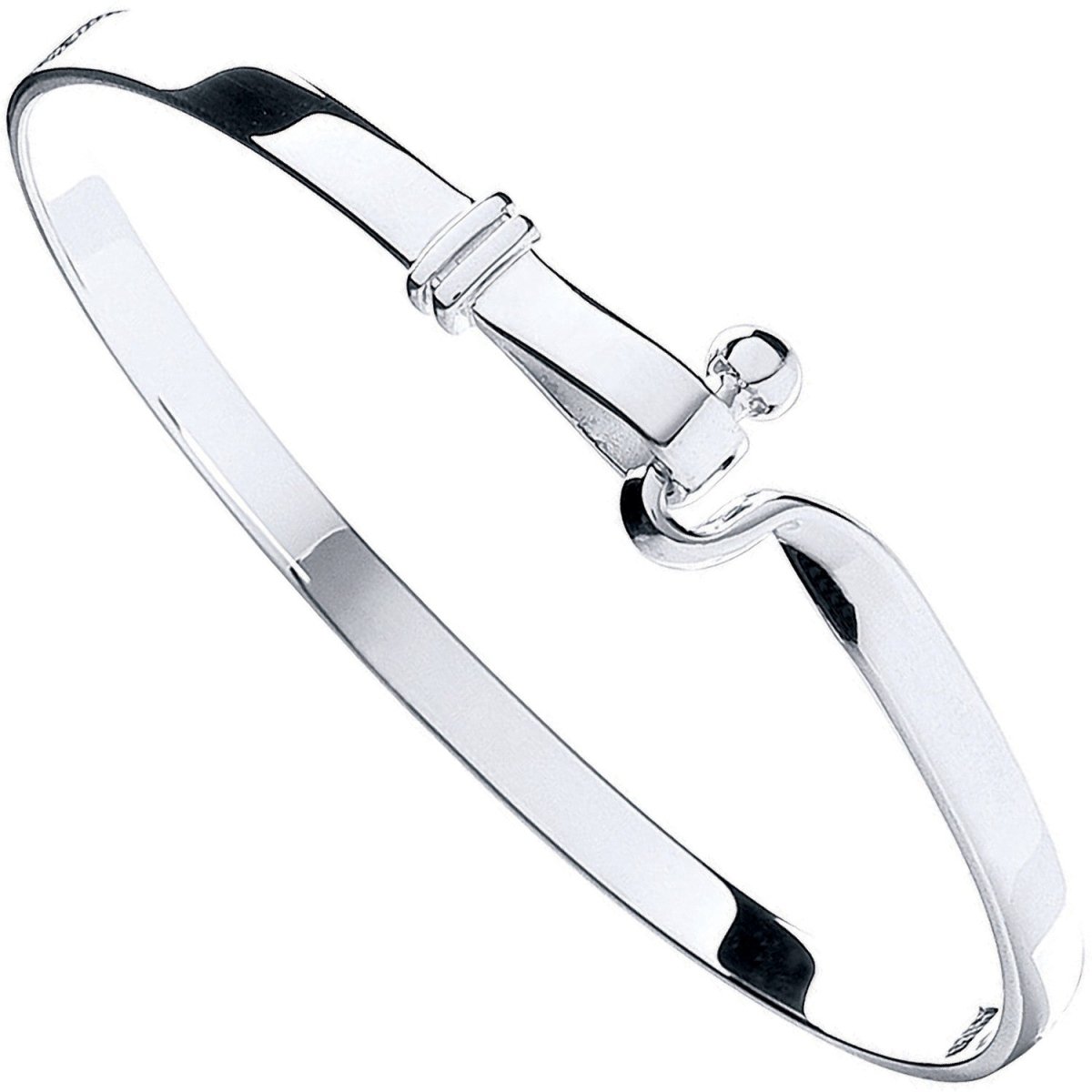 Sterling Silver Sleek Hook Bangle - Samuel Perry