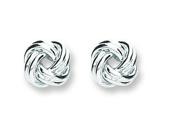 Sterling Silver Sleek Knot Stud Earrings - Samuel Perry