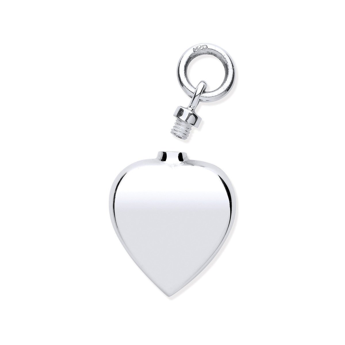Sterling Silver Sleek Perfume & Ashes Heart Pendant - Samuel Perry