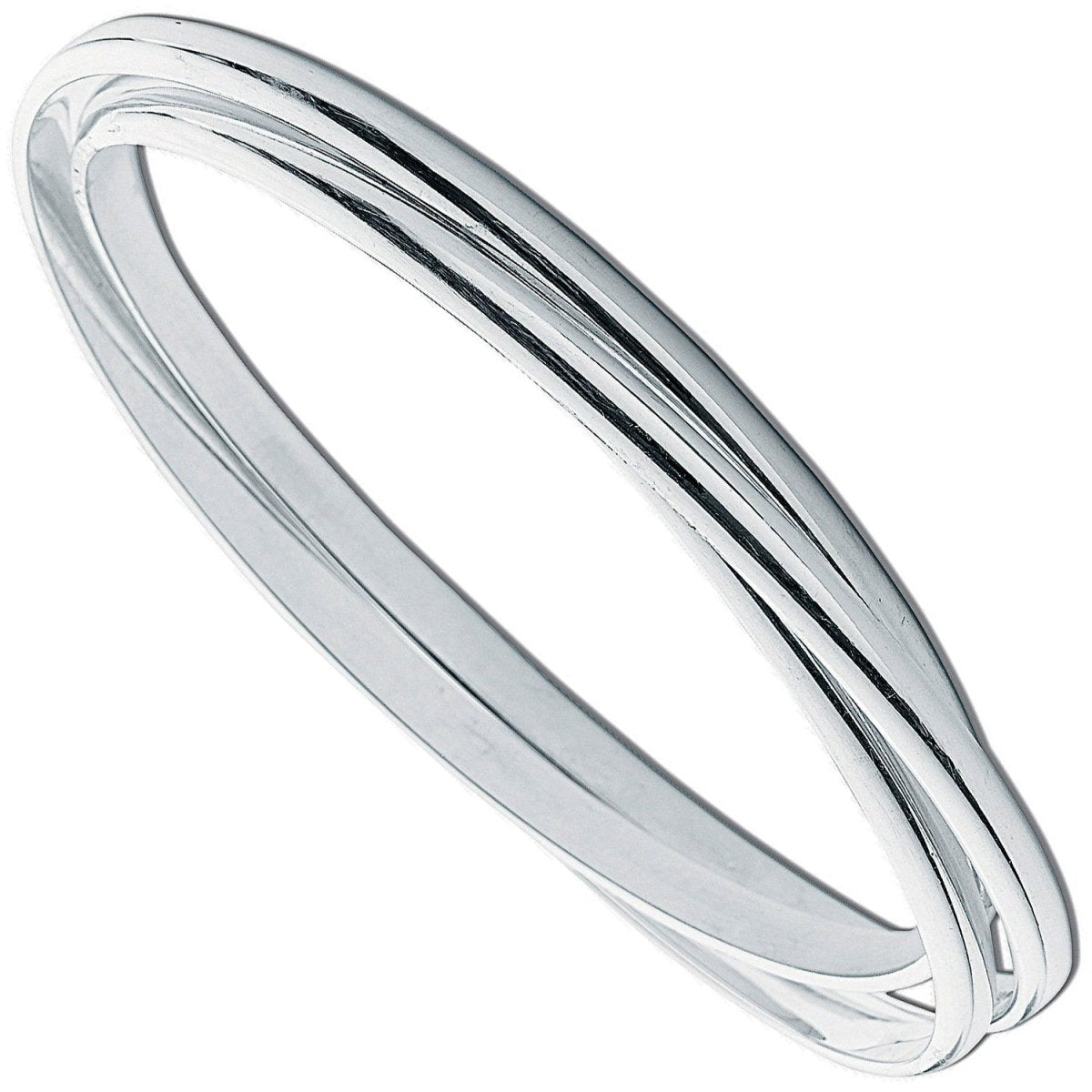 Sterling Silver Sleek Russian Wedding Bangle - Samuel Perry