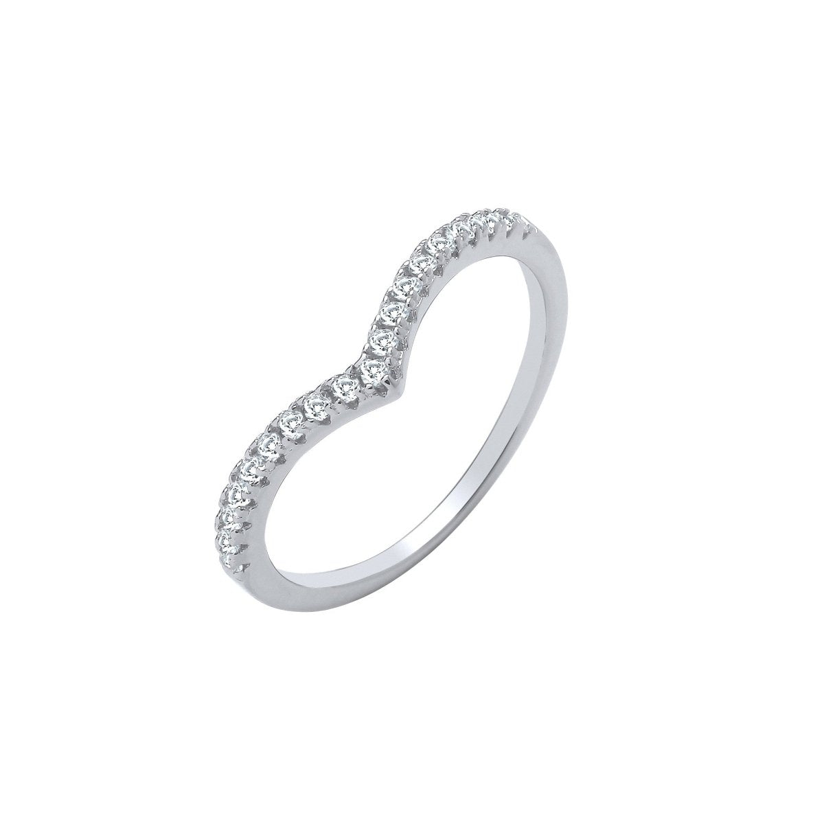 Sterling Silver Sleek Wishbone Ring - Samuel Perry