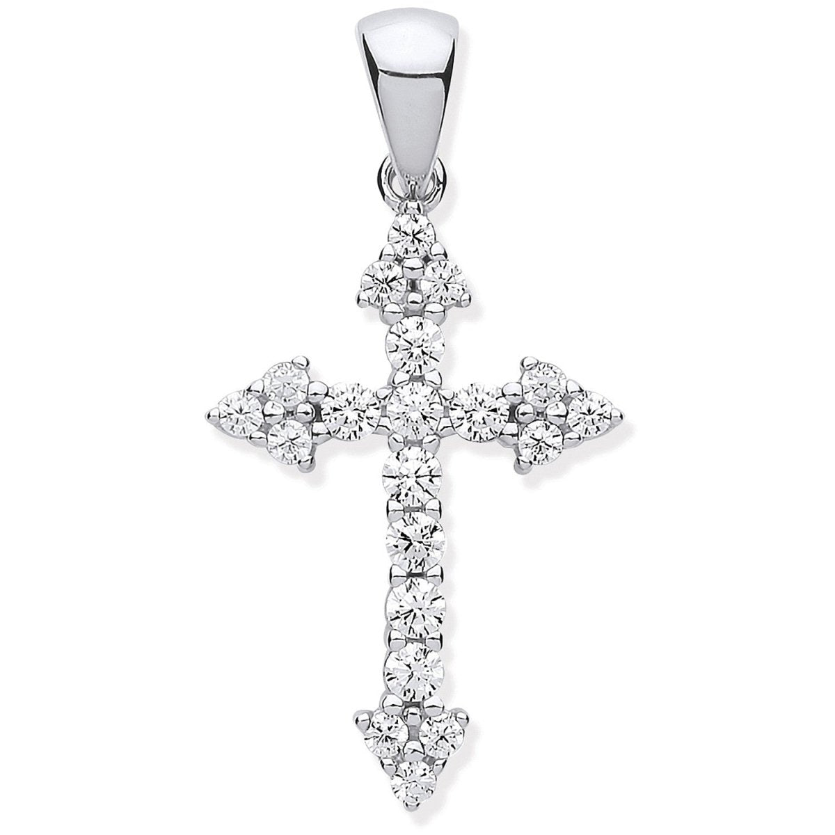 Sterling Silver Small CZ Fancy Cross – Elegant Sparkle - Samuel Perry