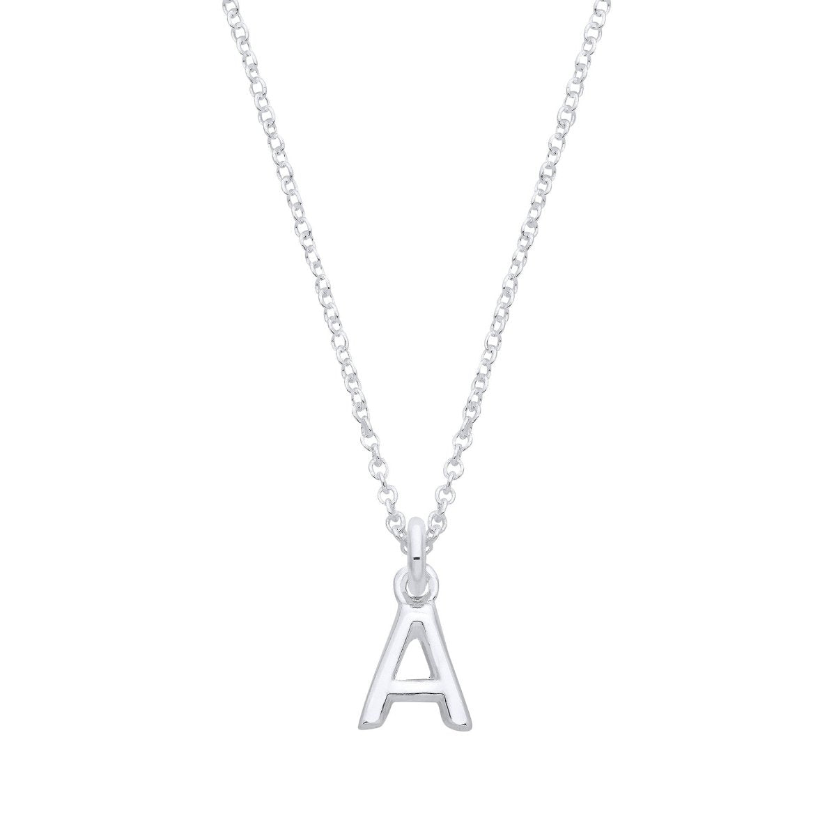 Sterling Silver Small Plain Initial Necklace - Samuel Perry