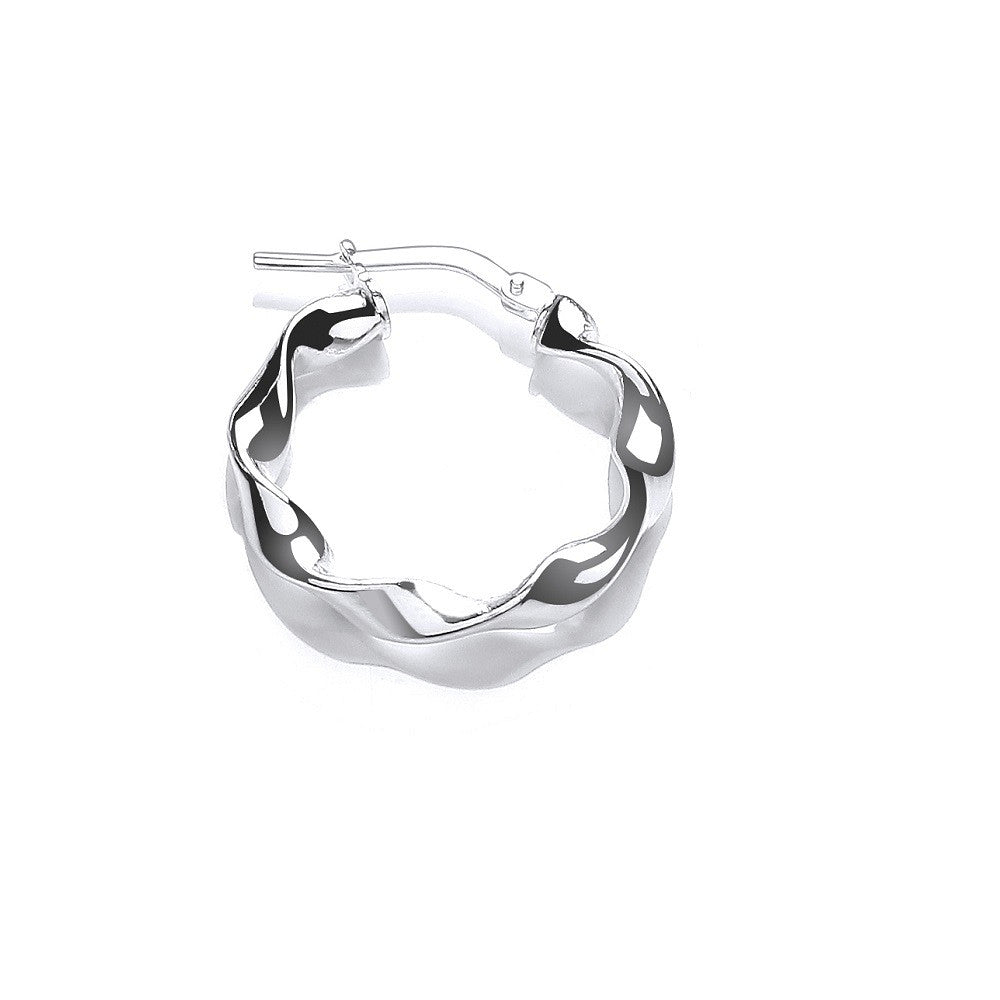 Sterling Silver Small Round Twist Hoop Earrings - Samuel Perry