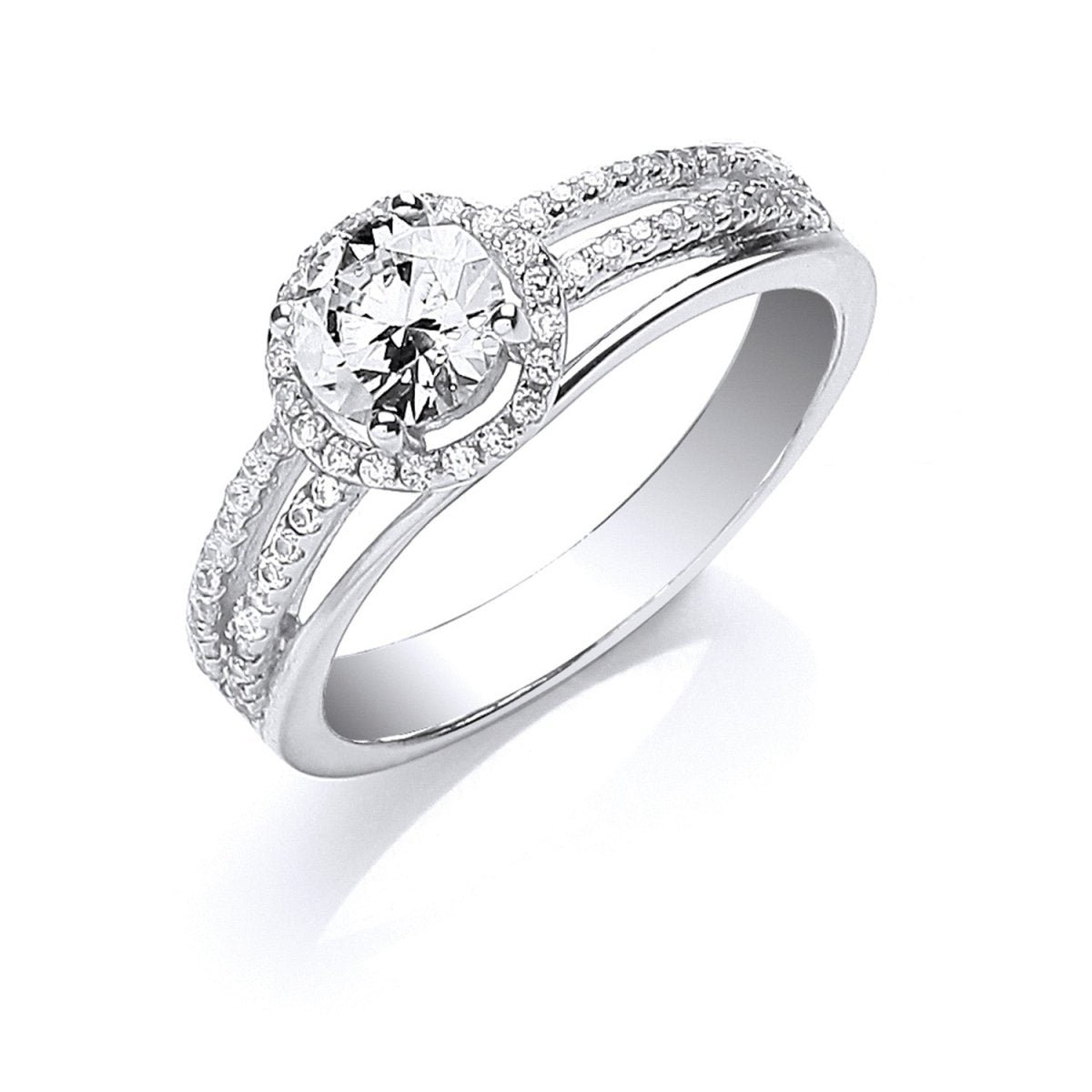 Sterling Silver S/S with Cz on Shoulders Ring - Samuel Perry
