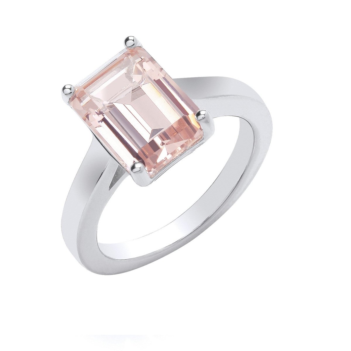 Sterling Silver Synthetic Morganite Ring - Samuel Perry