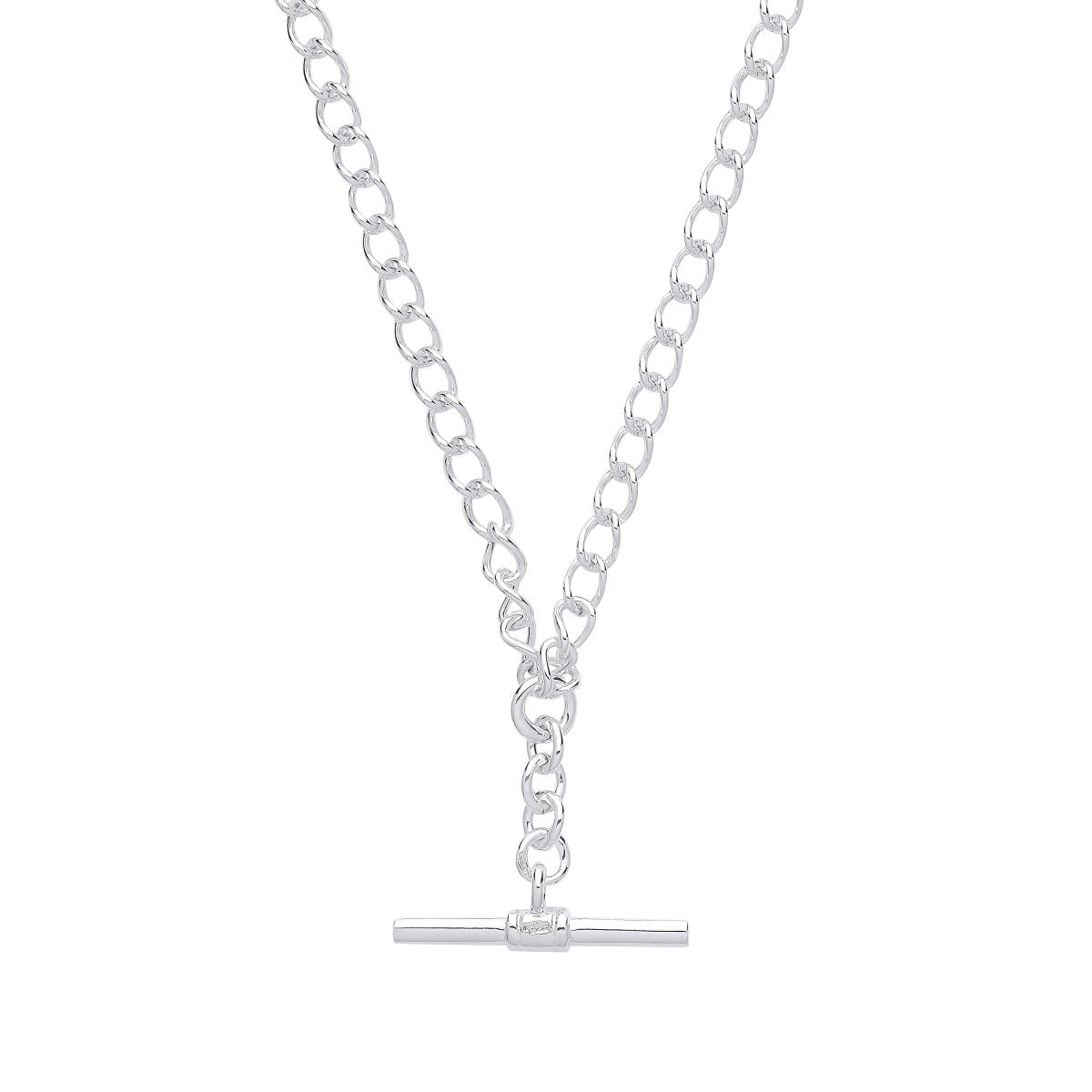 Sterling Silver Timeless Fancy T - Bar Necklace & Bracelet Set - Samuel Perry