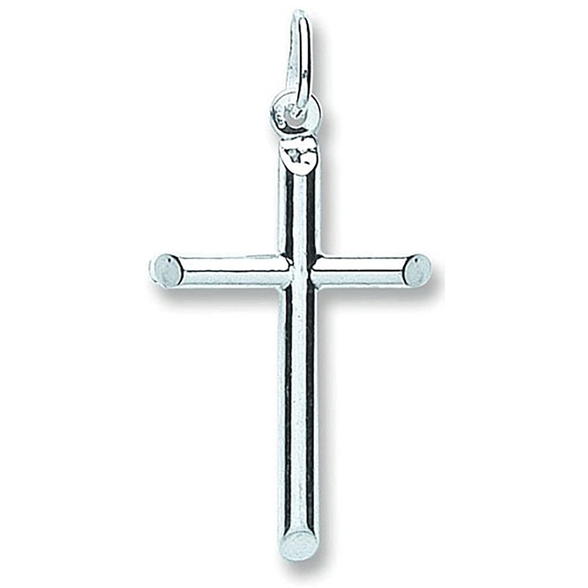 Sterling Silver Tubed Cross Pendant – Classic & Refined Design - Samuel Perry