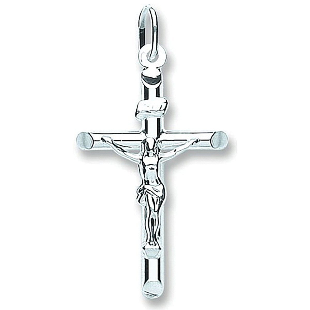 Sterling Silver Tubed Crucifix Pendant – Refined & Reverent - Samuel Perry