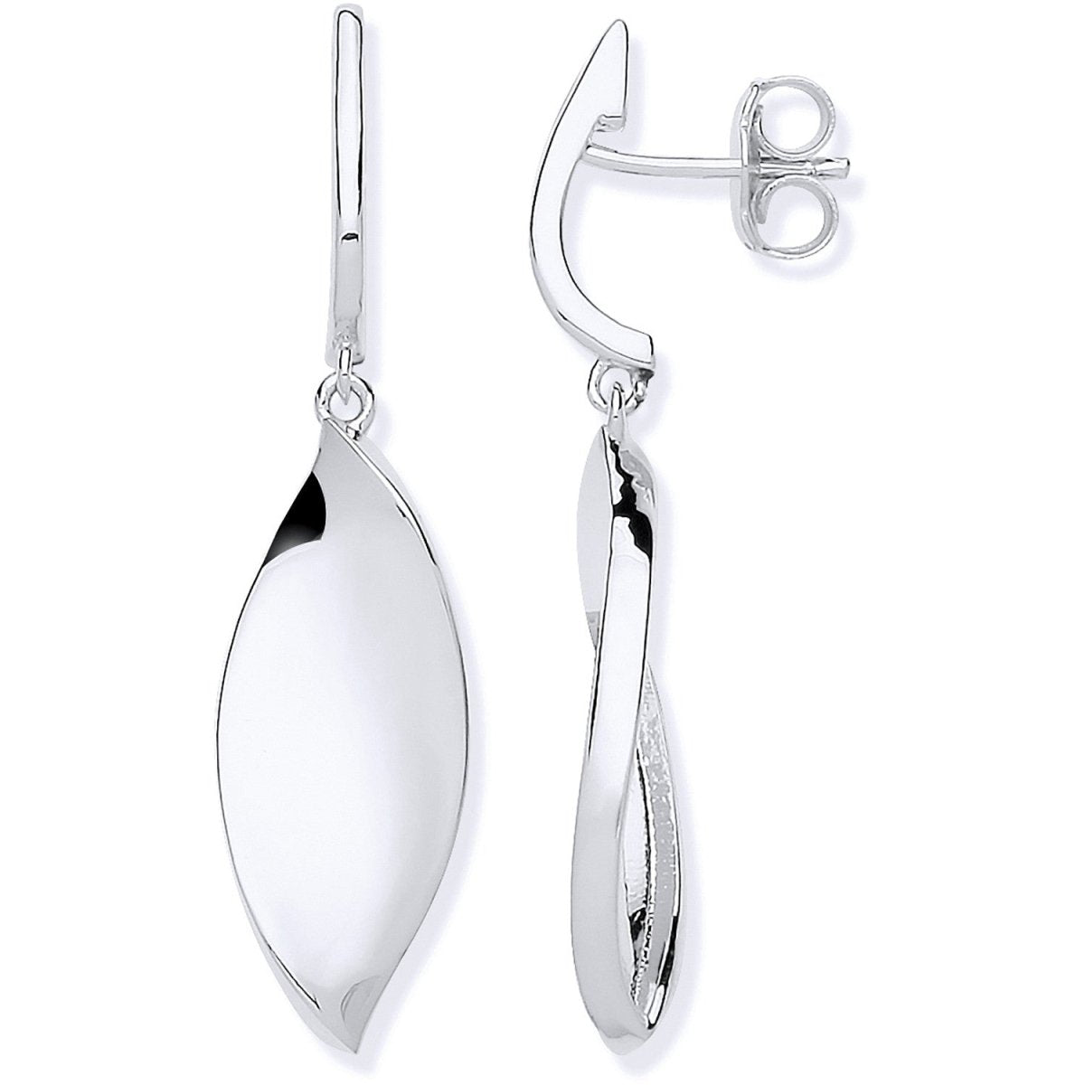Sterling Silver Twist Drop Earrings - Samuel Perry