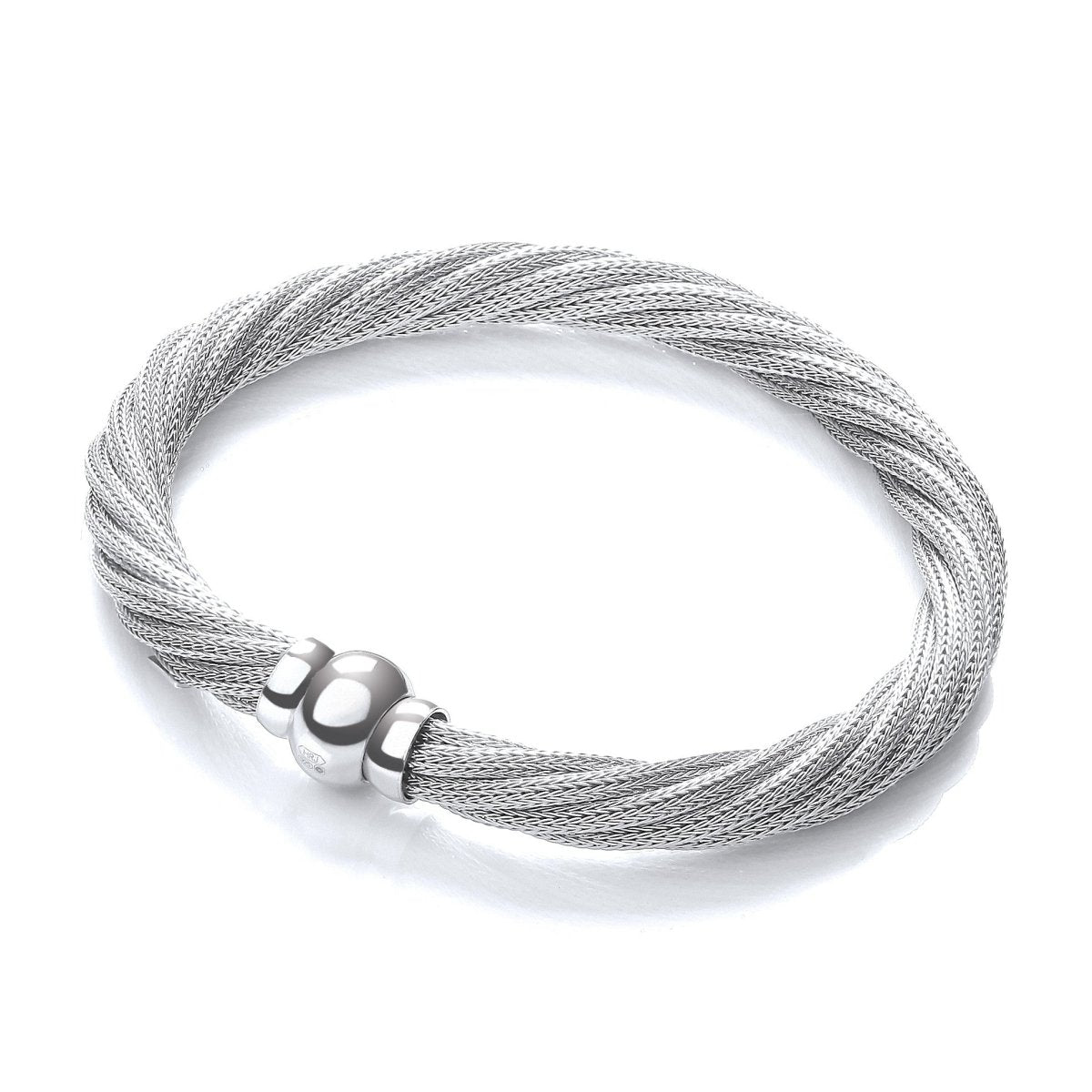 Sterling Silver Twist Mesh Bracelet - Samuel Perry