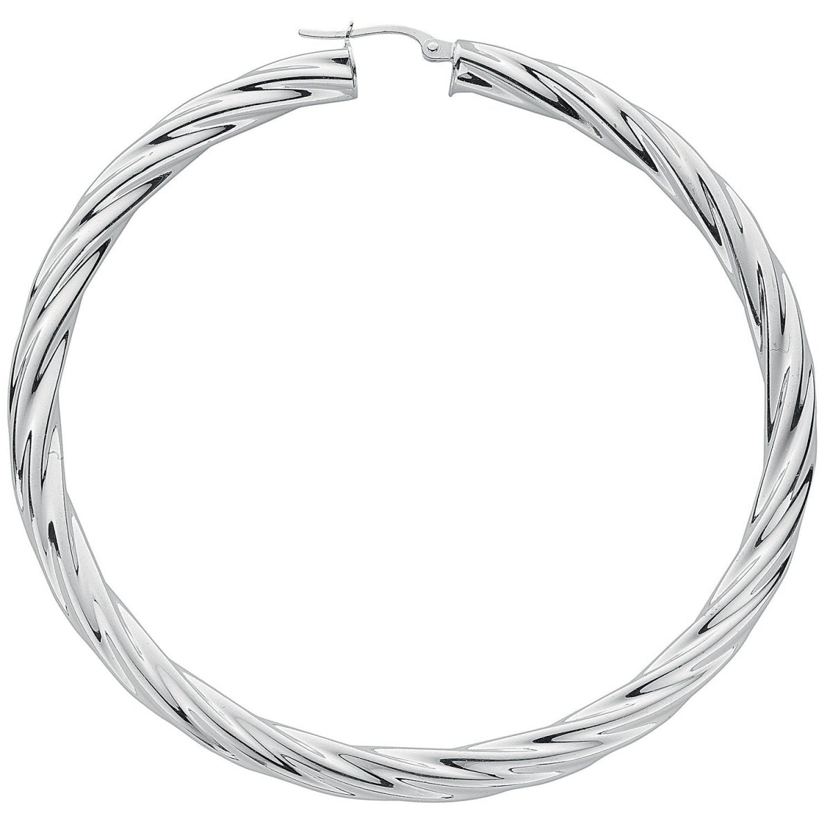 Sterling Silver Twisted Hoop Earrings - Samuel Perry