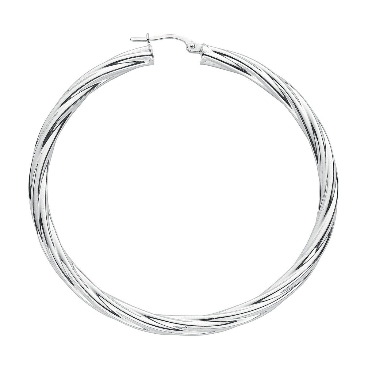 Sterling Silver Twisted Hoop Earrings - Samuel Perry