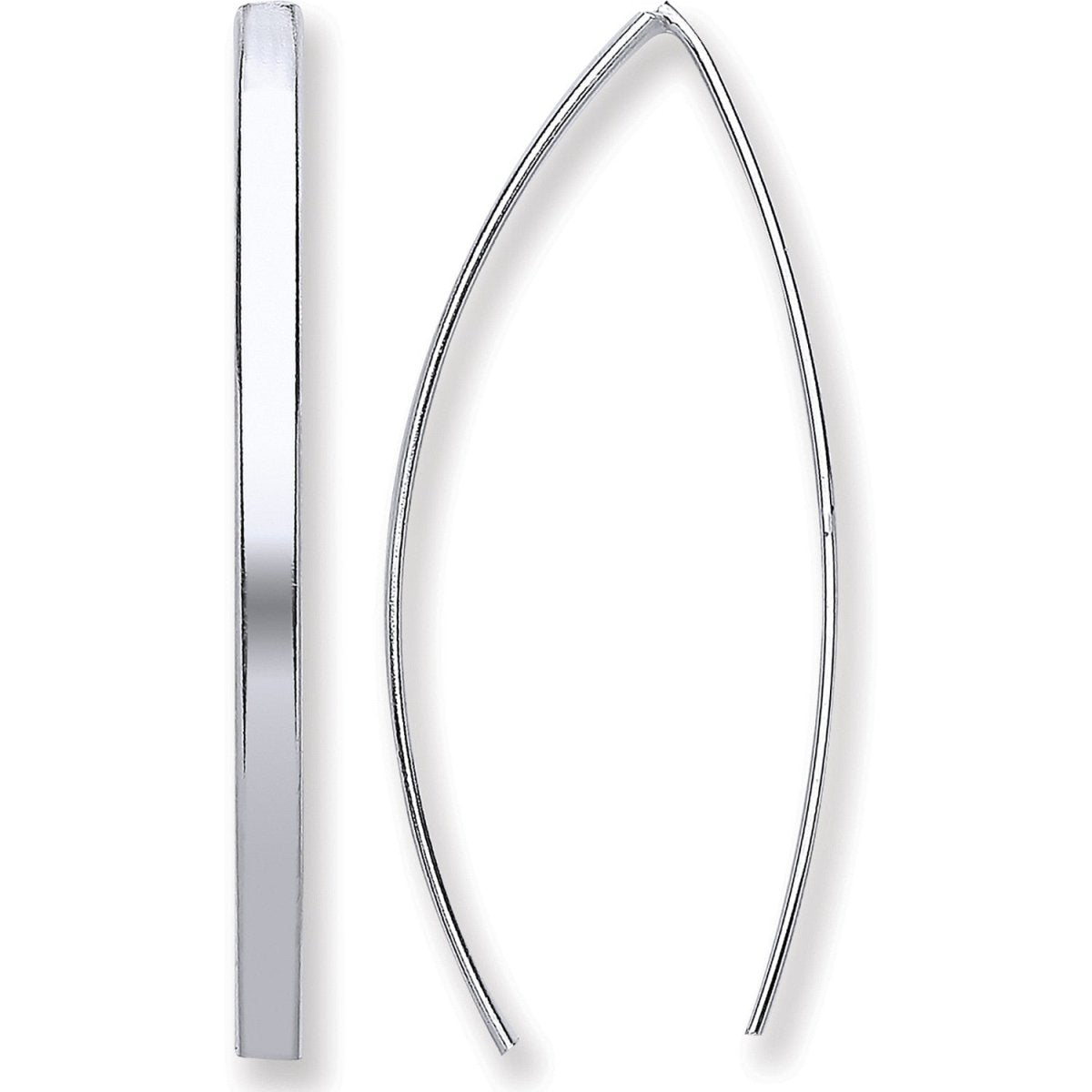 Sterling Silver Two Pin D - Shape Earrings - Samuel Perry