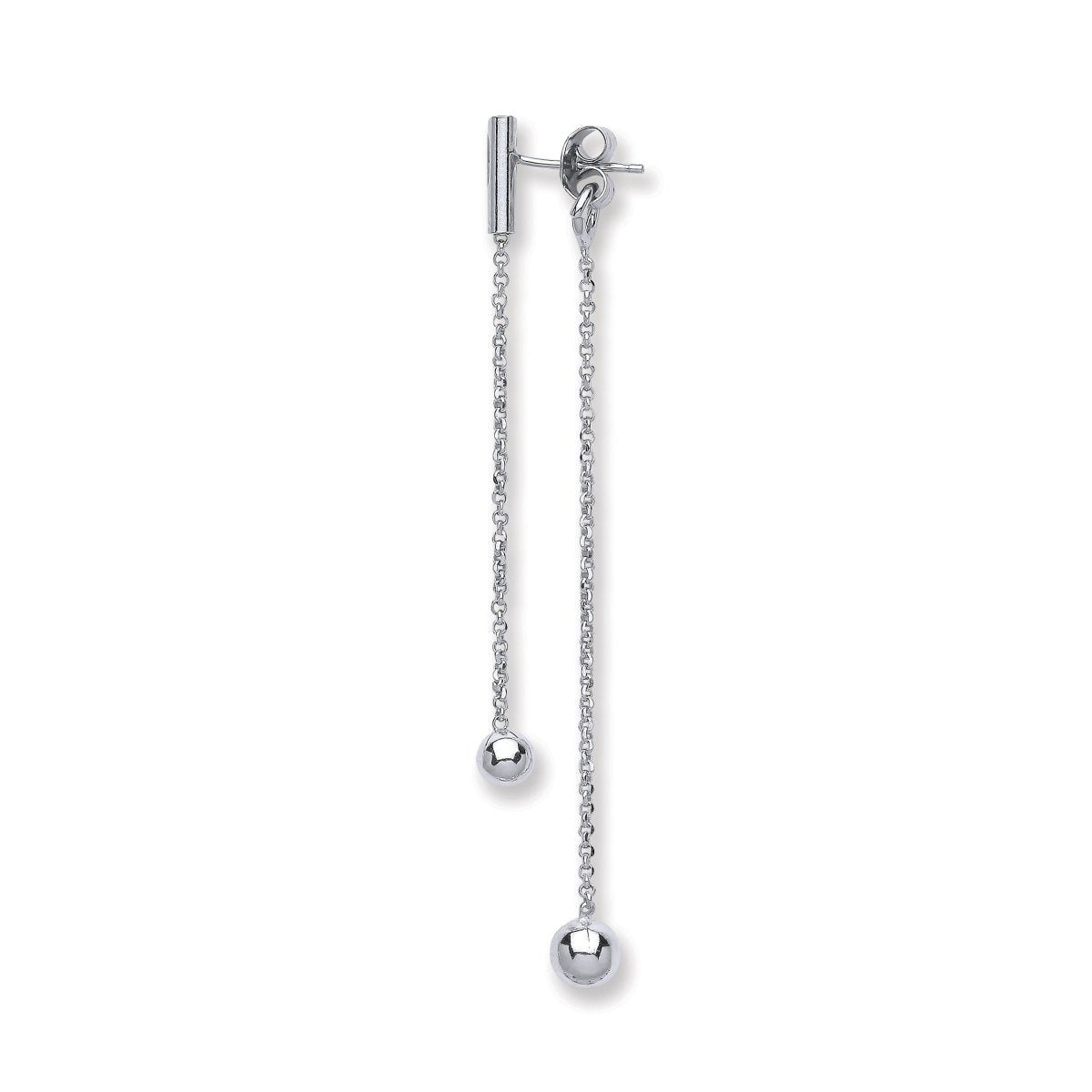 Sterling Silver Two Strand Ball Drop Earrings - Samuel Perry