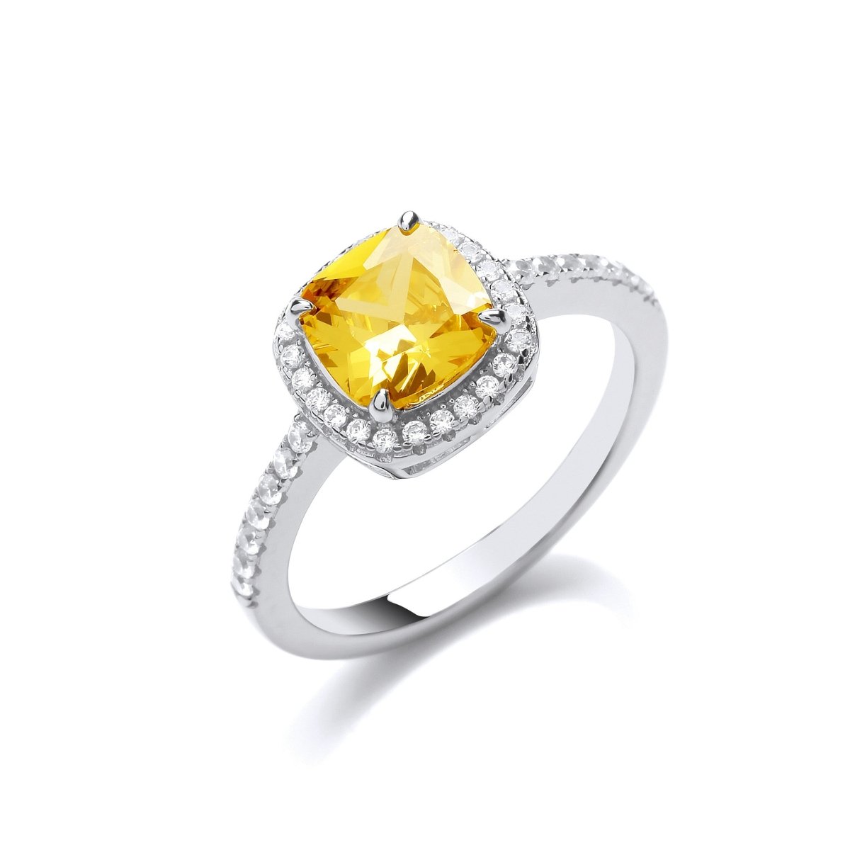 Sterling Silver Yellow CZ Ring - Samuel Perry