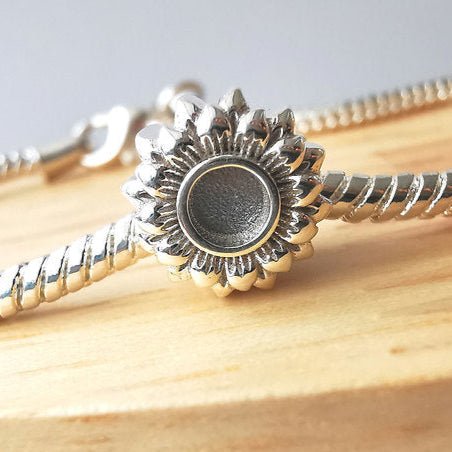 Sunflower Memorial Charm in Sterling Silver - Samuel Perry
