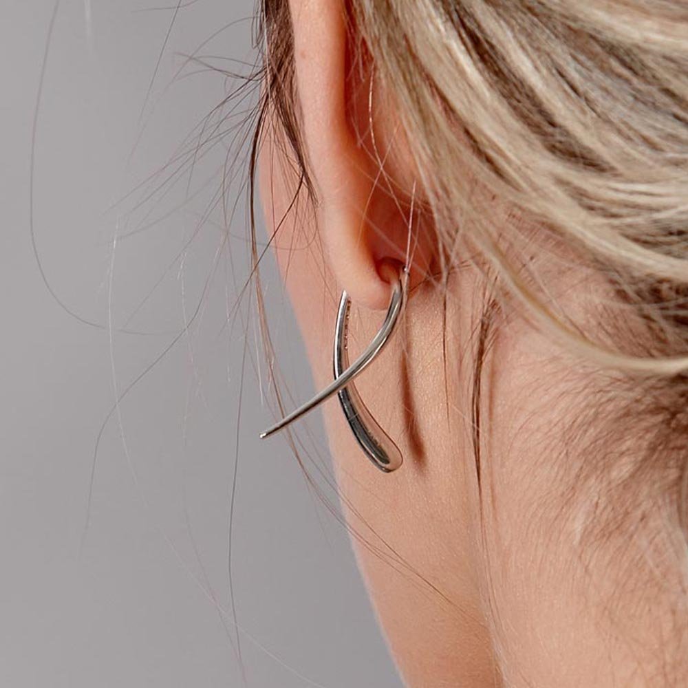 Sycamore Front and Back Earrings in Sterling Silver - Samuel Perry