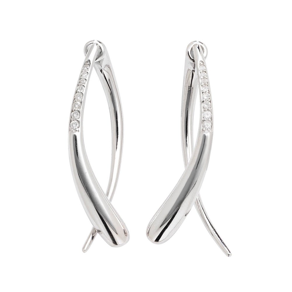 Sycamore Front and Back Earrings in Sterling Silver - Samuel Perry