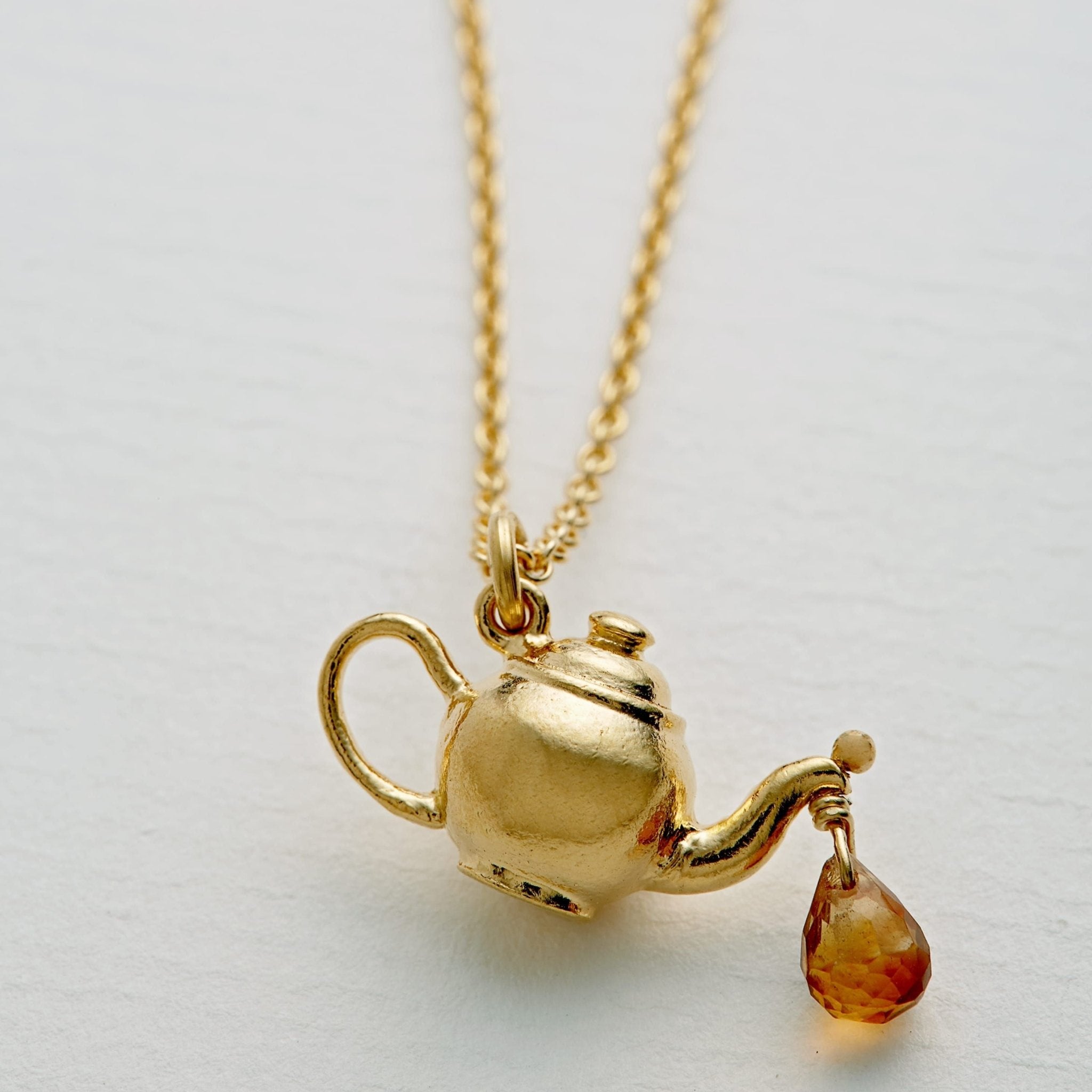 Teapot Necklace with Citrine Drop - Samuel Perry