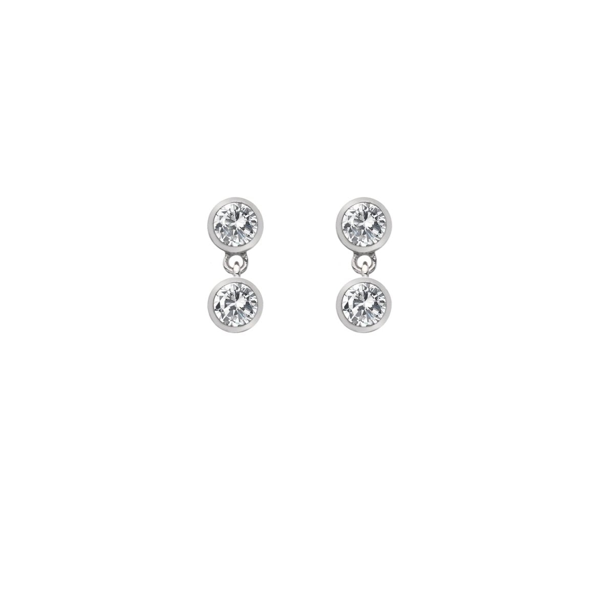Tender White Topaz Earrings - Double Drop - Samuel Perry