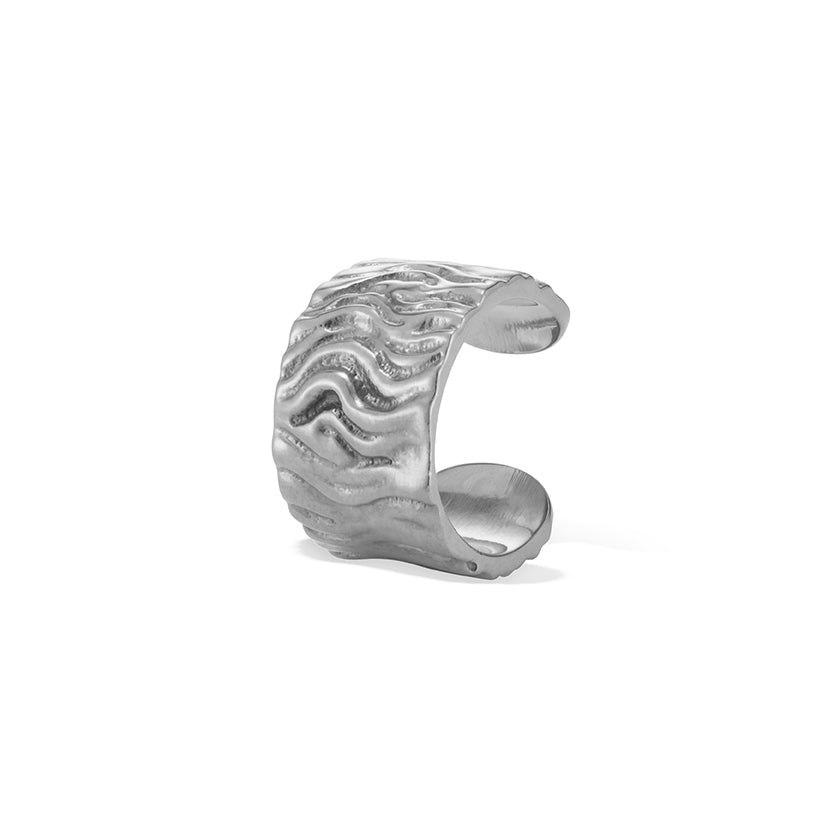 Textured Ear Cuff in NHS AgAIN Silver - Samuel Perry