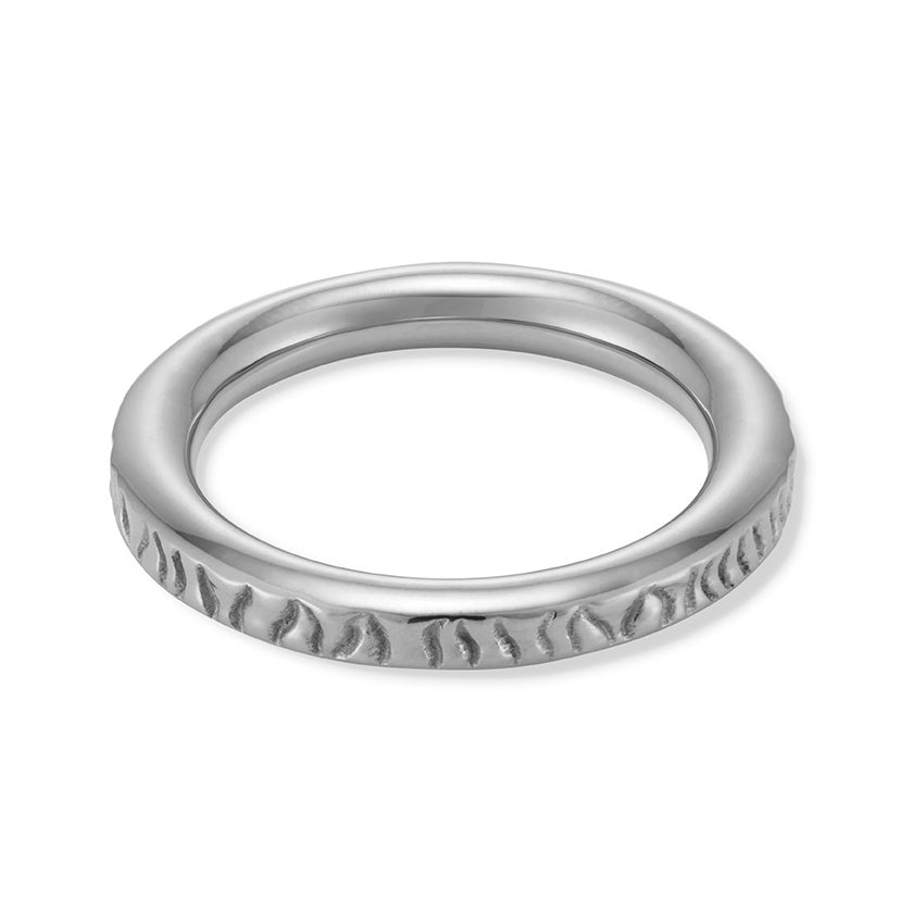 Textured Stacking Ring in NHS AgAIN Silver - Samuel Perry