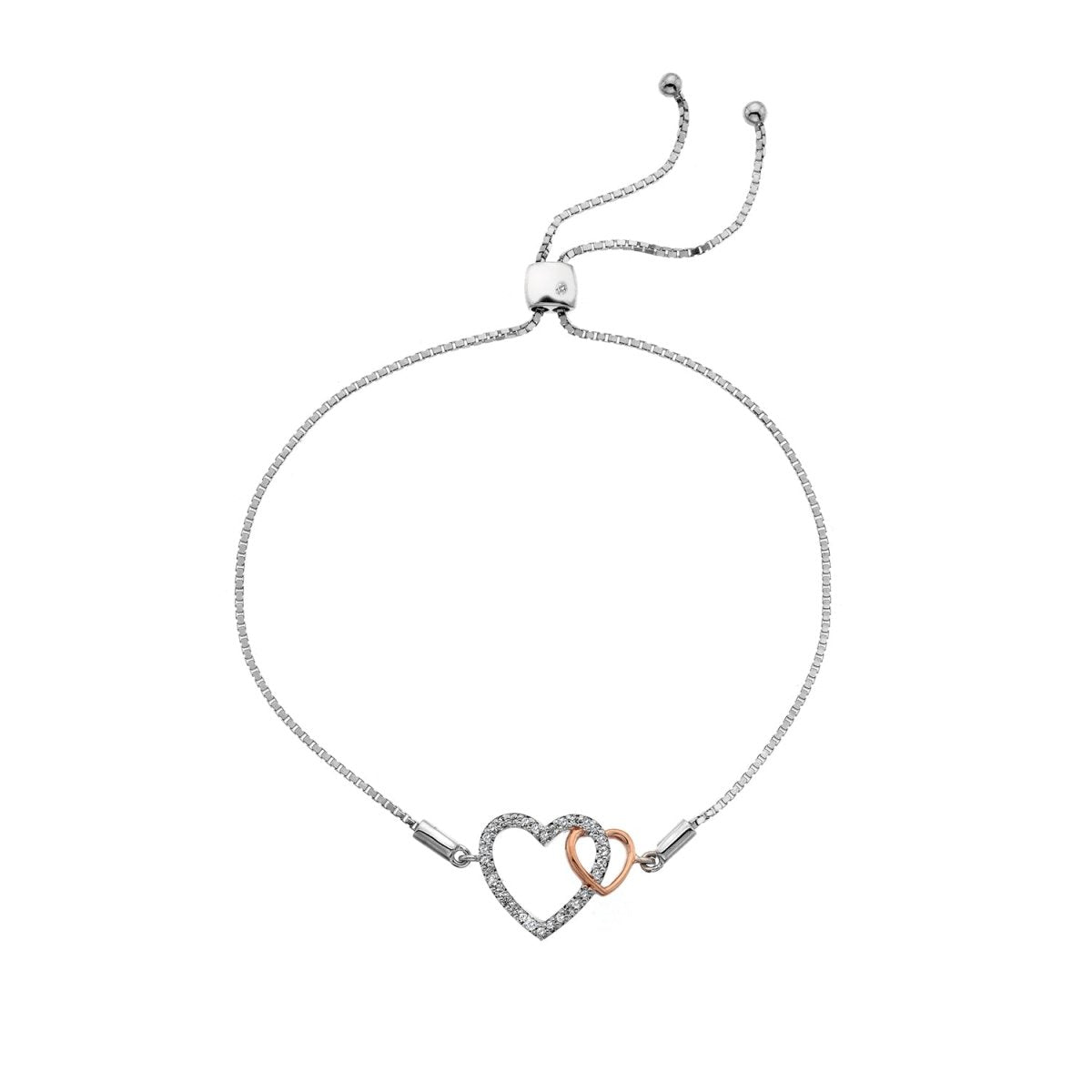 Togetherness Open Heart Bracelet - Rose Gold Plate Accents - Samuel Perry