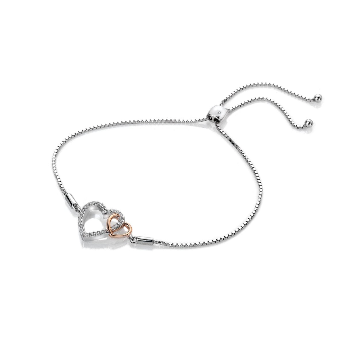 Togetherness Open Heart Bracelet - Rose Gold Plate Accents - Samuel Perry