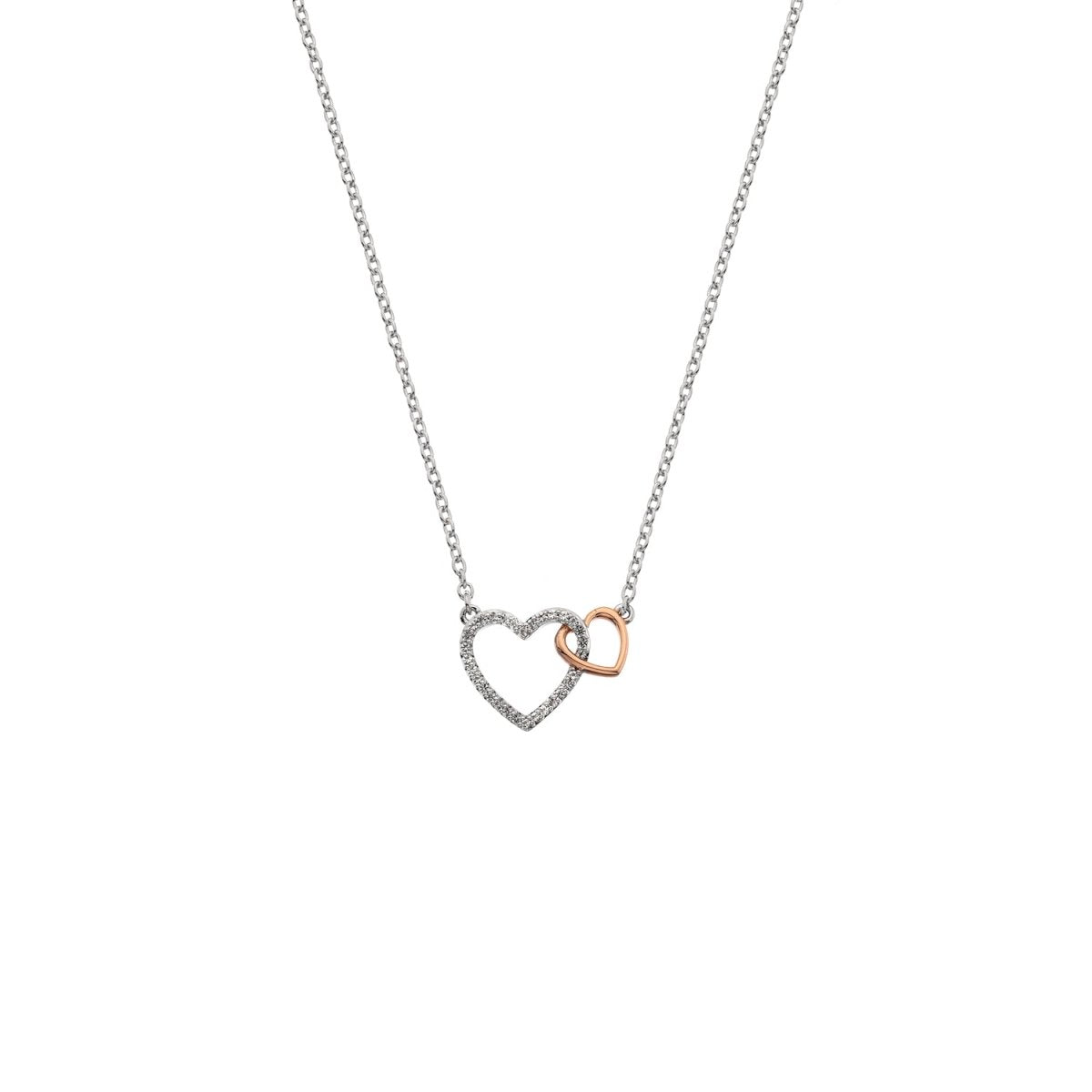 Togetherness Open Heart Pendant - Rose Gold Plate Accents - Samuel Perry