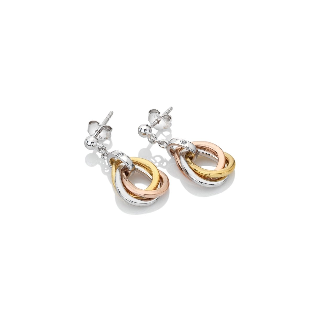 Trio Teardrop Earrings - Rose and Gold Plate Accents - Samuel Perry