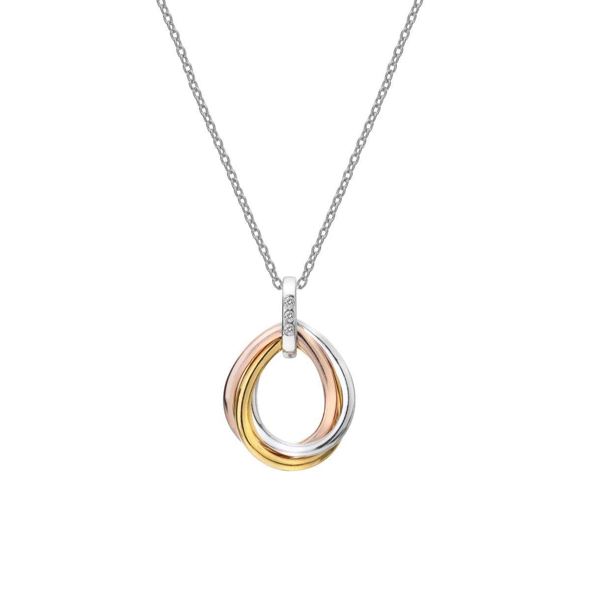 Trio Teardrop Pendant - Rose and Gold Plate Accents - Samuel Perry