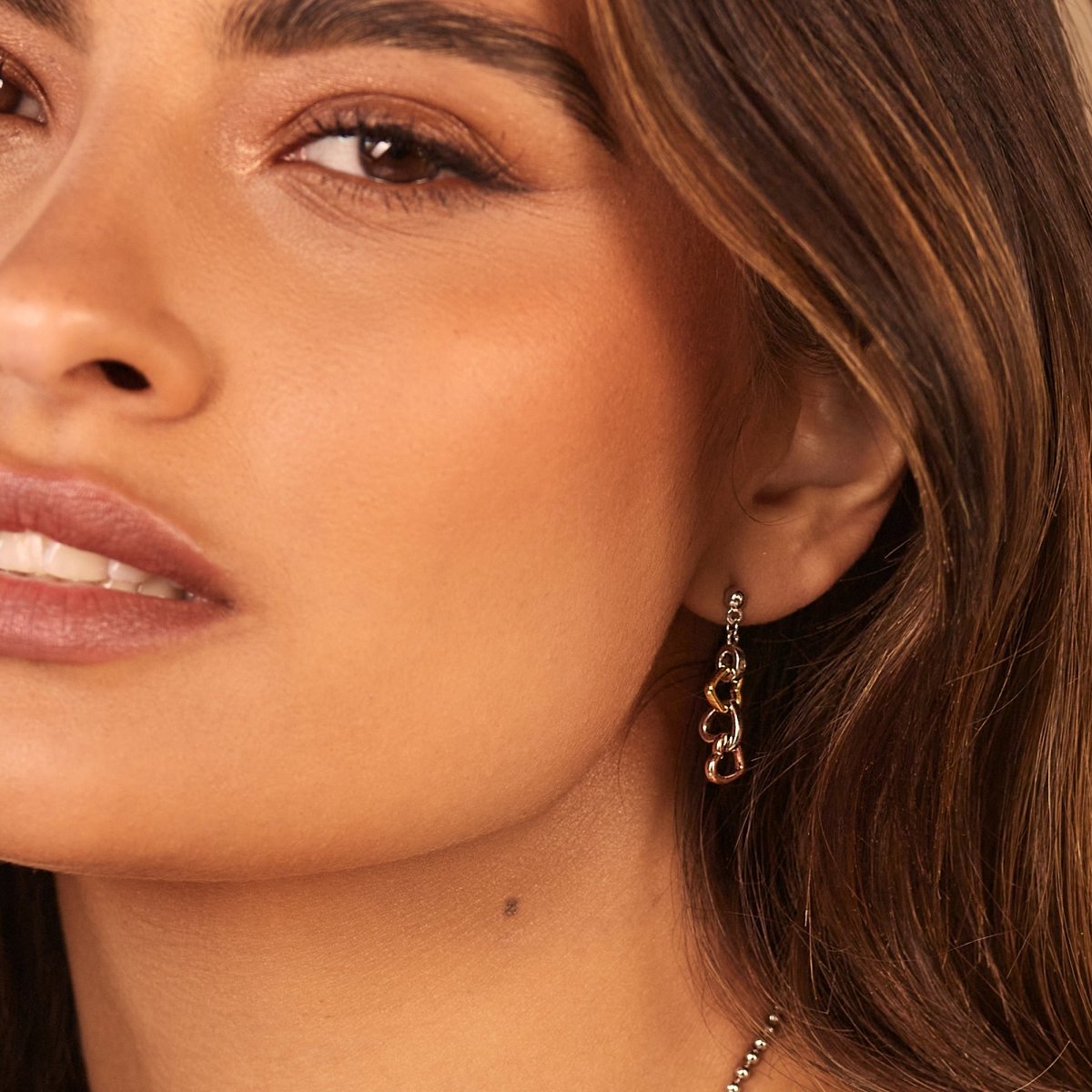 Trio Triple Heart Earrings - Gold Plated - Samuel Perry