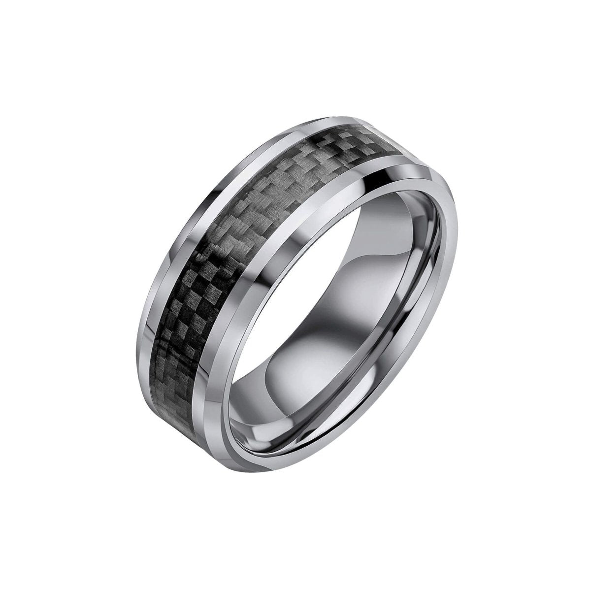 Tungsten Ring with Black Carbon Fibre Inlay - Samuel Perry