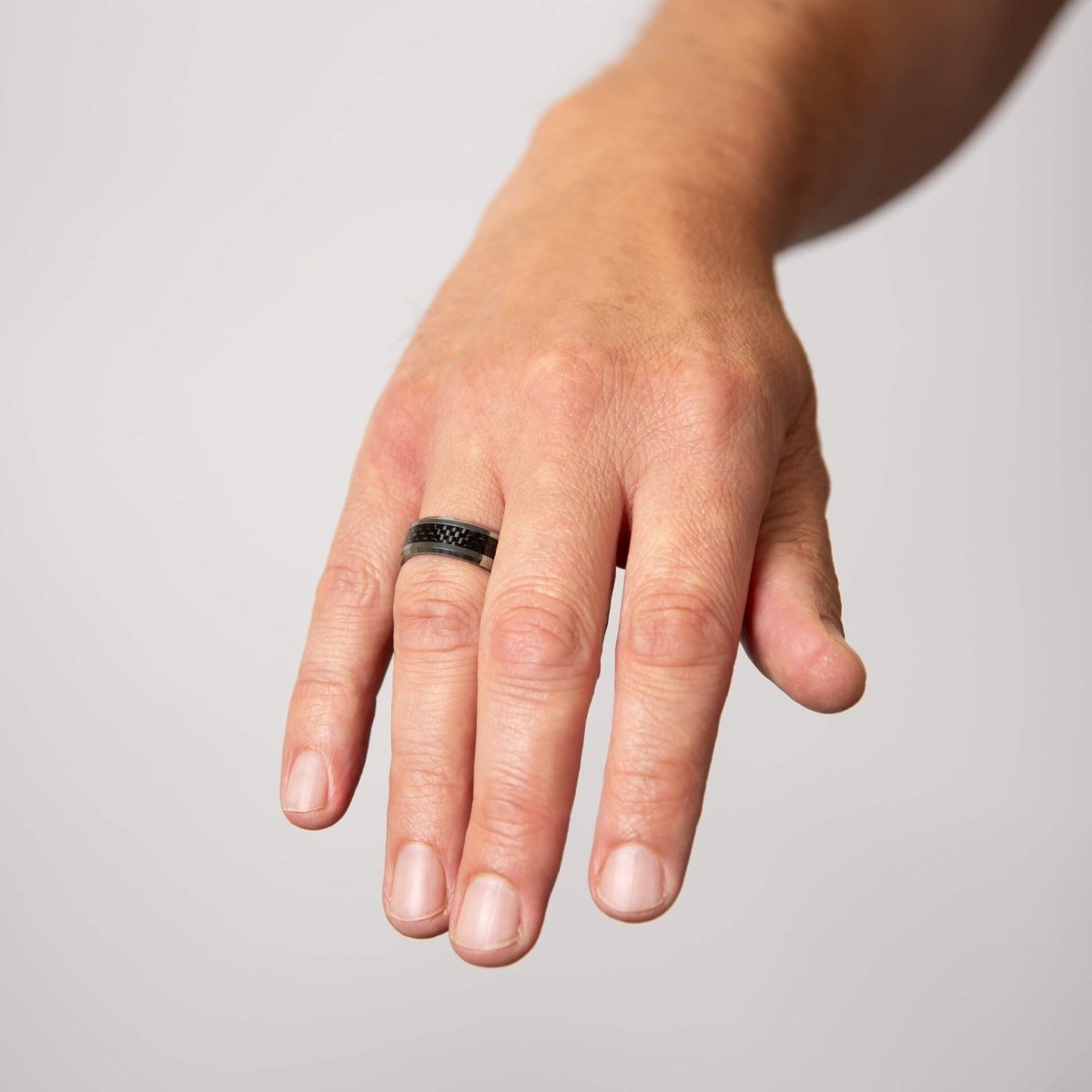 Tungsten Ring with Black Carbon Fibre Inlay - Samuel Perry