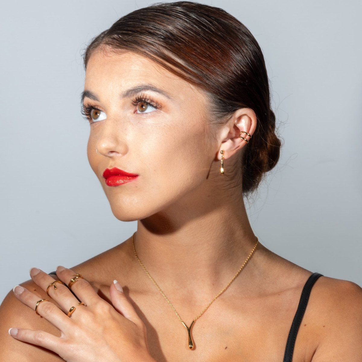 V Drip Pendant in Gold Vermeil - Samuel Perry