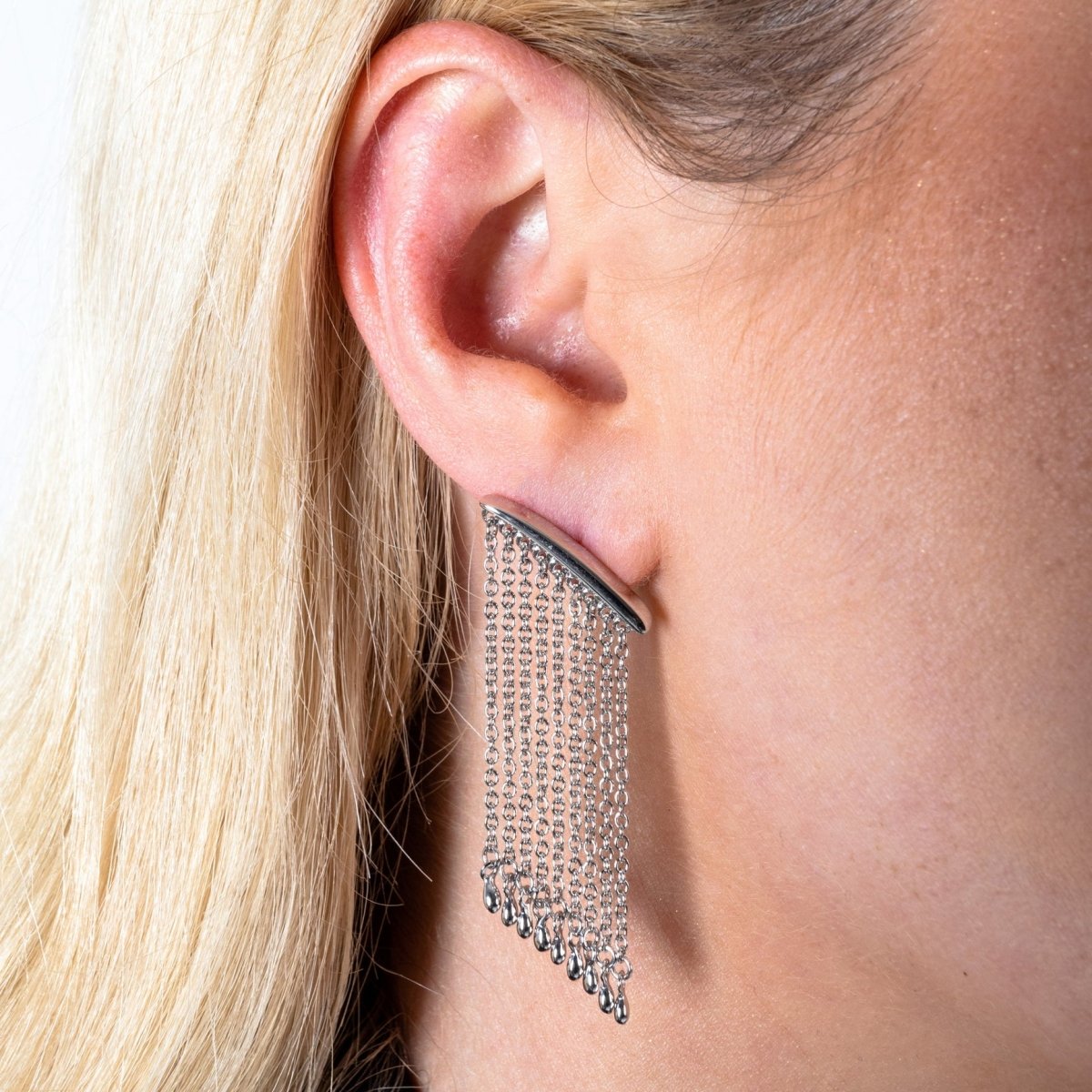 Waterfall Rain Earrings in Sterling Silver - Samuel Perry