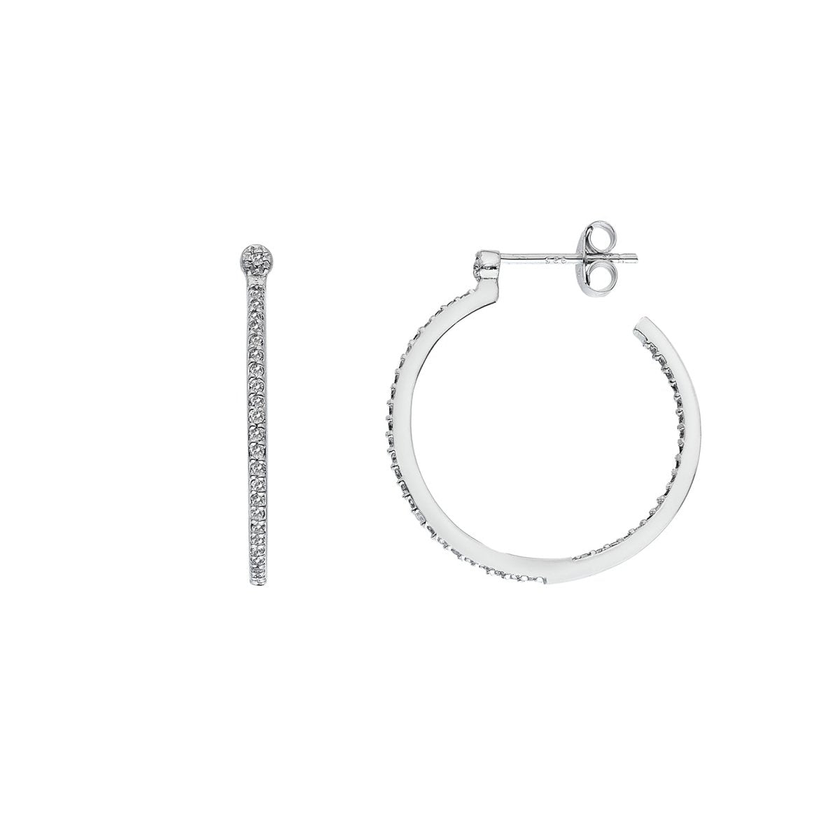 White Topaz Hoop Earrings - Samuel Perry