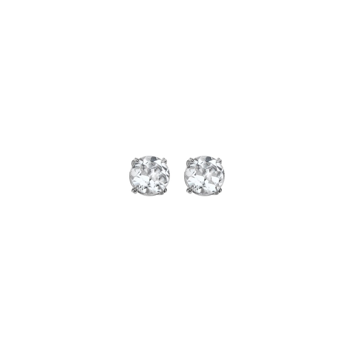 White Topaz Solitaire Earrings - Samuel Perry