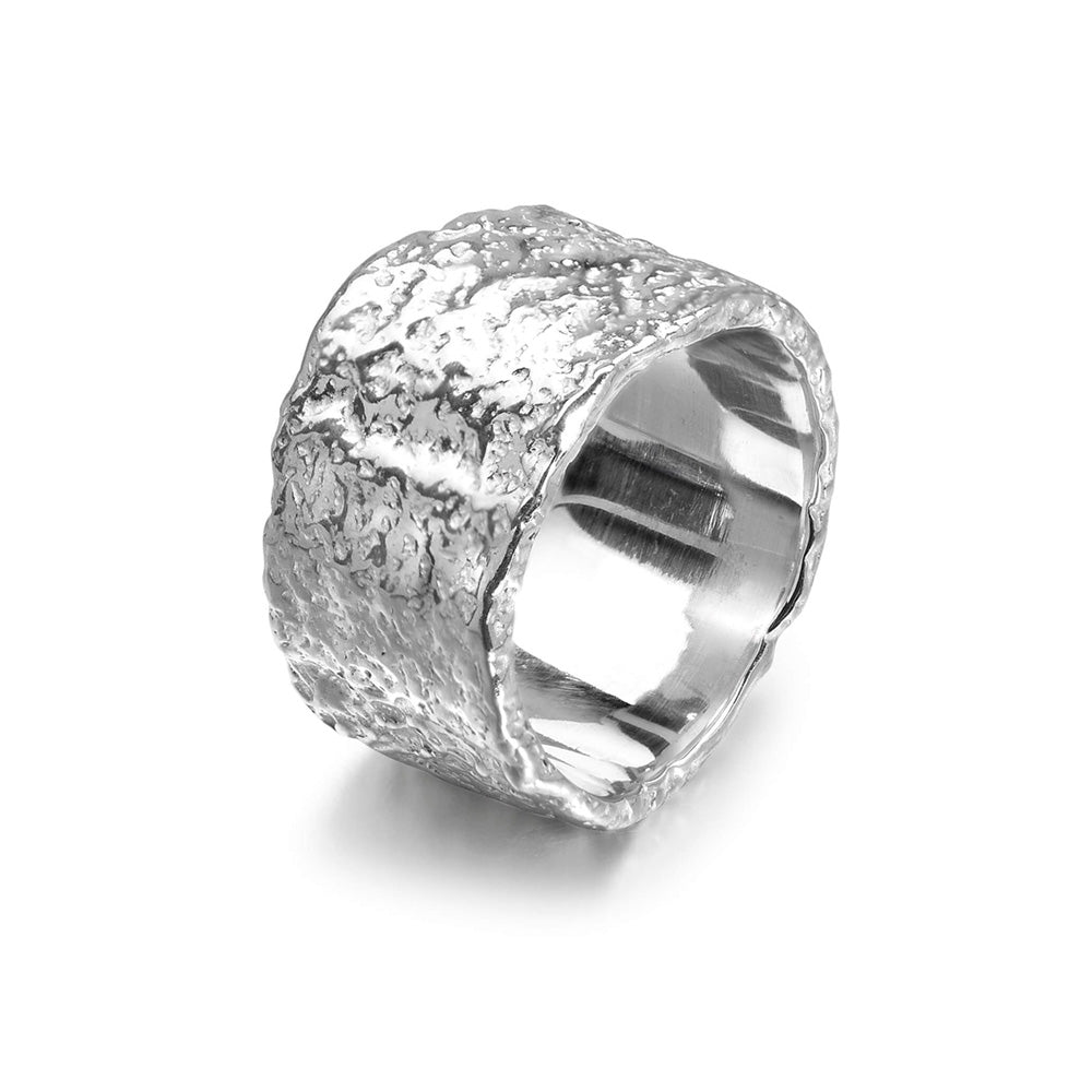 Wide Hula Ring in Sterling Silver - Samuel Perry