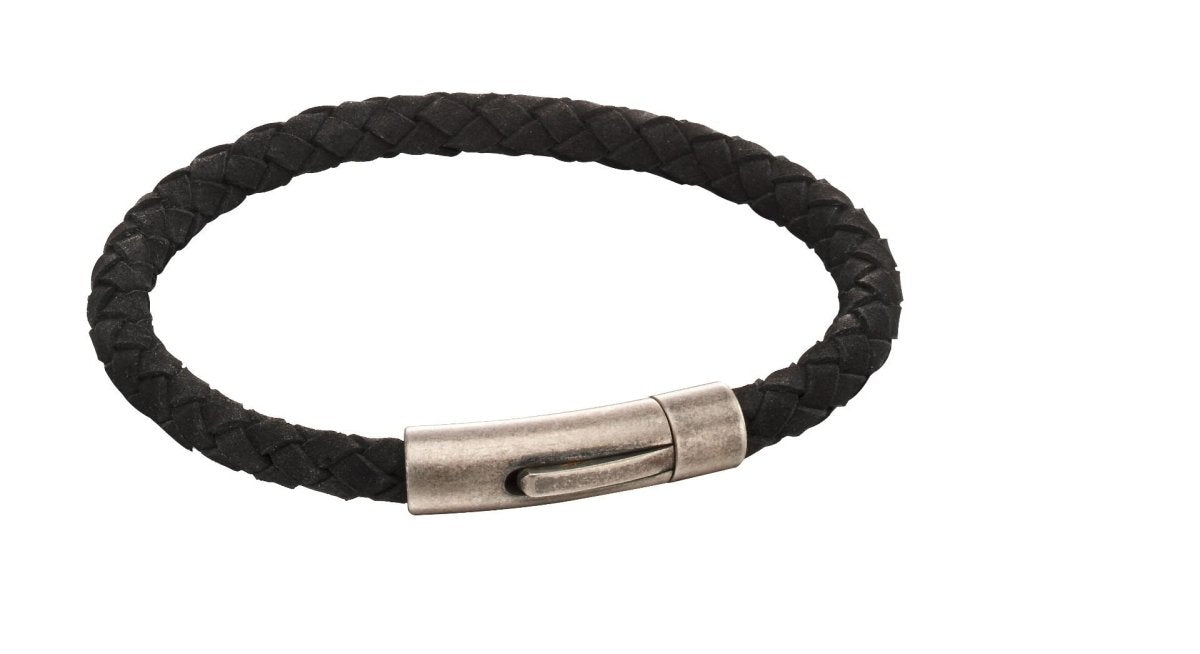 Woven Black Suede Bracelet - Samuel Perry